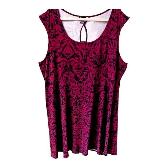 TORRID Plus Size Burgundy Paisley Skull Sleeveless Midi Skater Dress 4X - Picture 3 of 14